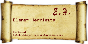 Elsner Henrietta névjegykártya