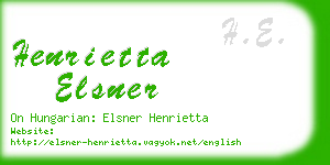 henrietta elsner business card